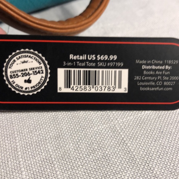 Sofia Vitali 2-in1 Leather Tote Bag Set New #P06Teal - Picture 2 of 8